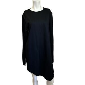 Steele + Edith Black Assymemetrical Long sleeve Dress sz L NWT